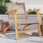 vidaXL Tuinstoelen 2 st poly rattan en acaciahout beige, Tuin en Terras, Tuinsets en Loungesets, Verzenden, Nieuw