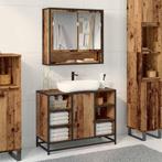 vidaXL Badkamerspiegelkast Oud hout 65 x 20 x 60 cm Bewerkt, Huis en Inrichting, Verzenden, Nieuw
