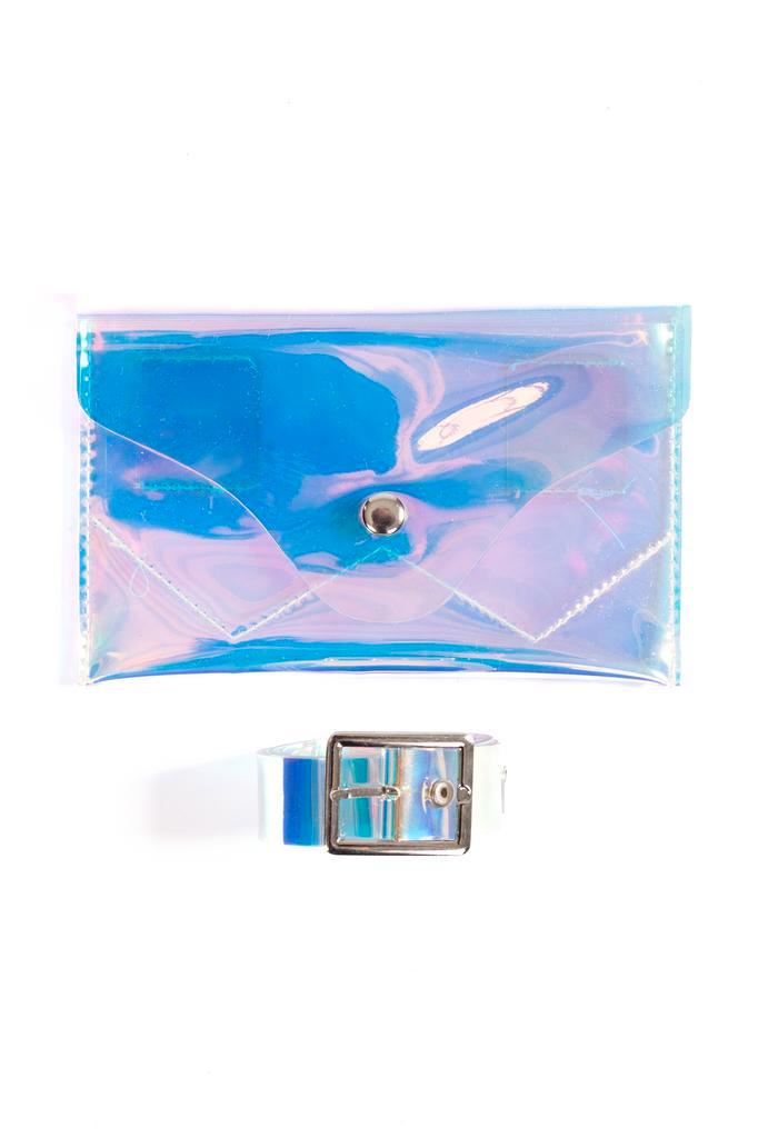 Klein Transparant Heuptasje Riem Holografisch Iridescent Heu, Handtassen en Accessoires, Tassen | Damestassen, Overige kleuren
