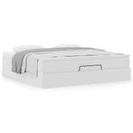 vidaXL Cadre de lit ottoman avec matelas blanc 180x200, Huis en Inrichting, Verzenden