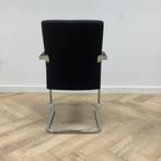 Tweedehands vergaderstoel / stapelstoel, zwart - chroom, Huis en Inrichting, Stoelen, Gebruikt, Metaal, Eén