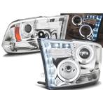 PHARES POUR DODGE RAM 09-11 LED ANGEL EYES CHROMÉ, Auto-onderdelen, Verlichting, Verzenden, Nieuw