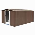 vidaXL Tuinschuur 257x392x181 cm metaal bruin, Tuin en Terras, Verzenden, Nieuw