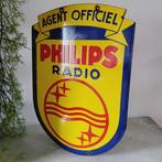 Dubbelzijdig Philips Radio, Emaille Reclamebord, Emaillerie, Antiek en Kunst