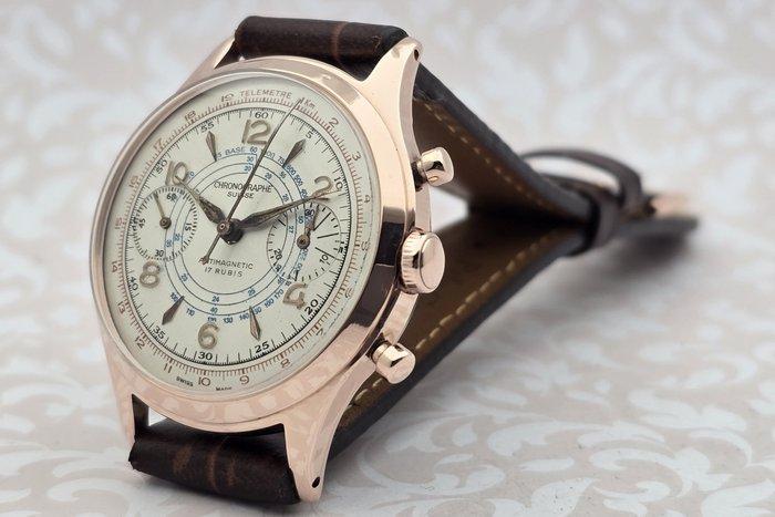 Chronographe Suisse - Cal. Vênus 188 - Zonder Minimumprijs -, Handtassen en Accessoires, Horloges | Heren