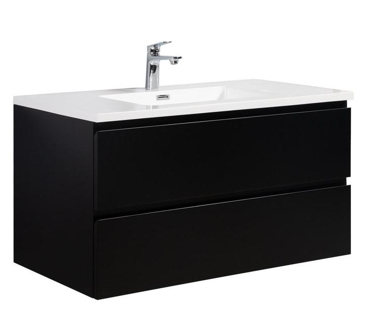 Badkamermeubel Set Angela 100cm Mat Zwart Badmeubel, Huis en Inrichting, Badkamer | Badkamermeubels, Nieuw, Verzenden