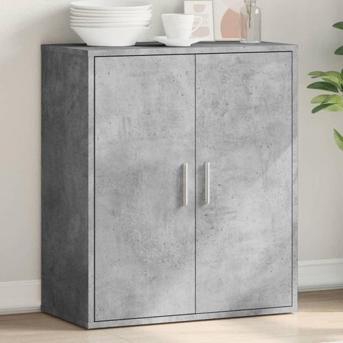 vidaXL Dressoir 79x38x80 cm bewerkt hout betongrijs, Huis en Inrichting, Kasten | Dressoirs, Nieuw, Verzenden