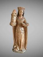 sculptuur, Bourgondische / Heilige Barbara 18e eeuw - 68 cm