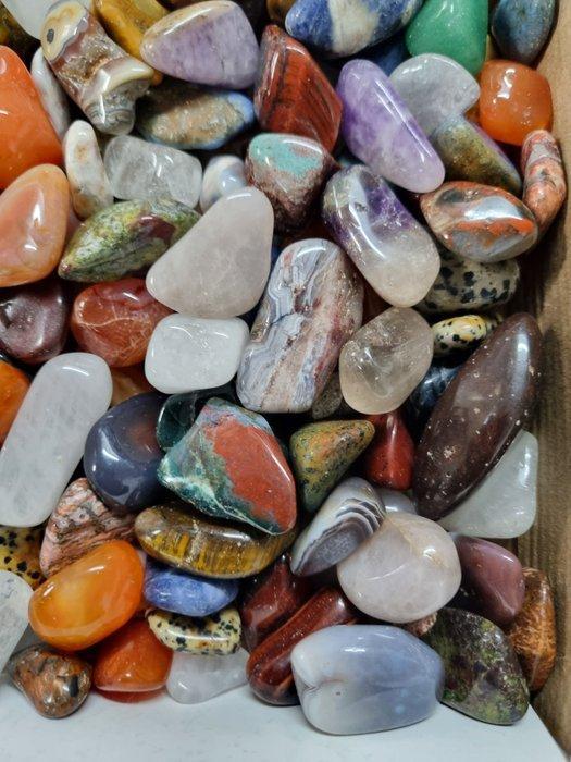 Big Lot HQ tumbled crystals - different minerals 22 - 42 mm, Verzamelen, Mineralen en Fossielen