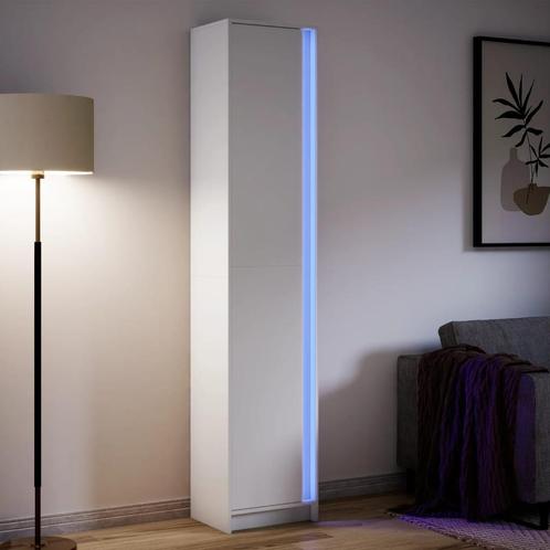 vidaXL Hoge kast met LED 41,5x32,5x200 cm bewerkt hout wit, Huis en Inrichting, Kasten | Dressoirs, Nieuw, Verzenden