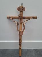 Vintage Crucifix - Bambou, Rotin - 1960-1970 - XL - 55 cm, Antiquités & Art