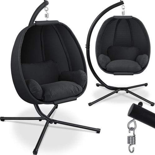KESSER® Egg Hangstoel met Standaard - Tot 150kg - Antraciet, Huis en Inrichting, Overige Huis en Inrichting, Verzenden