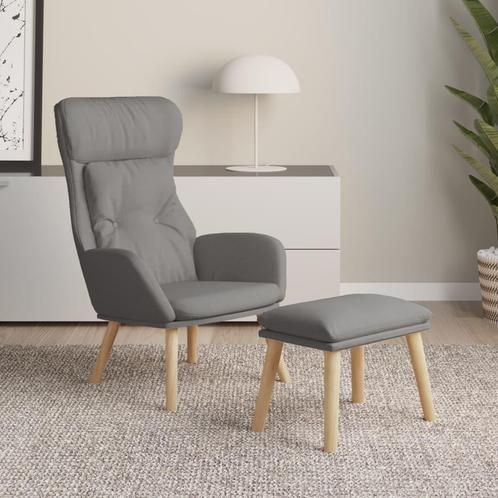 vidaXL Relaxstoel met voetenbankje stof lichtgrijs, Huis en Inrichting, Fauteuils, Nieuw, Verzenden