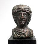 Oud-Romeins Brons Buste, hoofd van Janus
