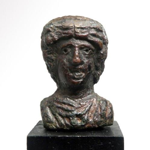 Oud-Romeins Brons Buste, hoofd van Janus, Verzamelen, Mineralen en Fossielen