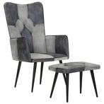 Leren Fauteuil met Voetenbank | Retour Deal | 30% Voordeel, Verzenden, Minder dan 75 cm, Nieuw, Stof