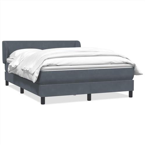 vidaXL Boxspring met matras fluweel donkergrijs 140x210 cm, Huis en Inrichting, Slaapkamer | Bedden, Nieuw, Verzenden
