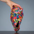 Figure - Decoratieve Flower Power neushoorn als muurhanger -