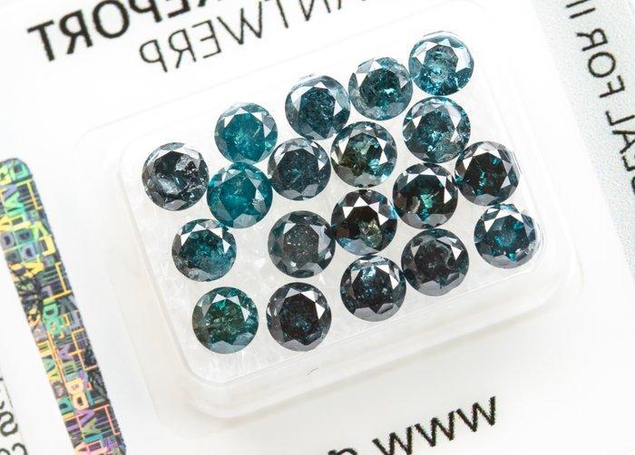 Zonder Minimumprijs - 19 pcs Diamant (Kleurbehandeld) - 5.05, Handtassen en Accessoires, Edelstenen