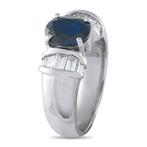 Ring Platina 0,46ct diamant- en saffieren ring, Platina -