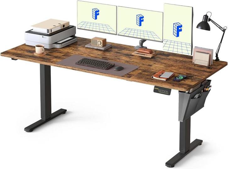 Zit sta bureau - Elektrisch - Verstelbaar - 140x60 cm - Brui, Huis en Inrichting, Bureaus, Nieuw, Verzenden