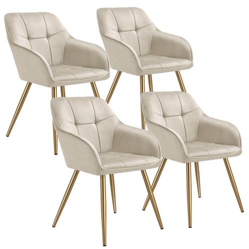 tectake Eetkamerstoel Marilyn, fluweellook, gecapitonneerd -, Huis en Inrichting, Stoelen, Verzenden