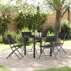 vidaXL Tuin Eettafel Set 5 pcs Zwart Textilene en staal, Tuin en Terras, Verzenden, Nieuw