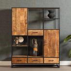 Vakkenkast Mangohout LowenXL, Huis en Inrichting, 150 tot 200 cm, Nieuw, Industriële meubels, 25 tot 50 cm