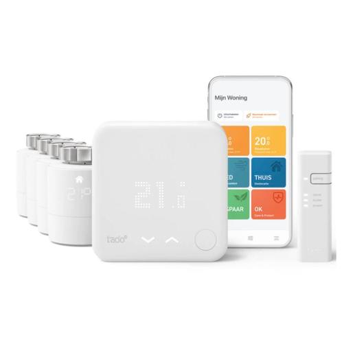 Tado Slimme Thermostaat V3+ startpakket + 4 Thermostaten, Doe-het-zelf en Bouw, Thermostaten, Verzenden