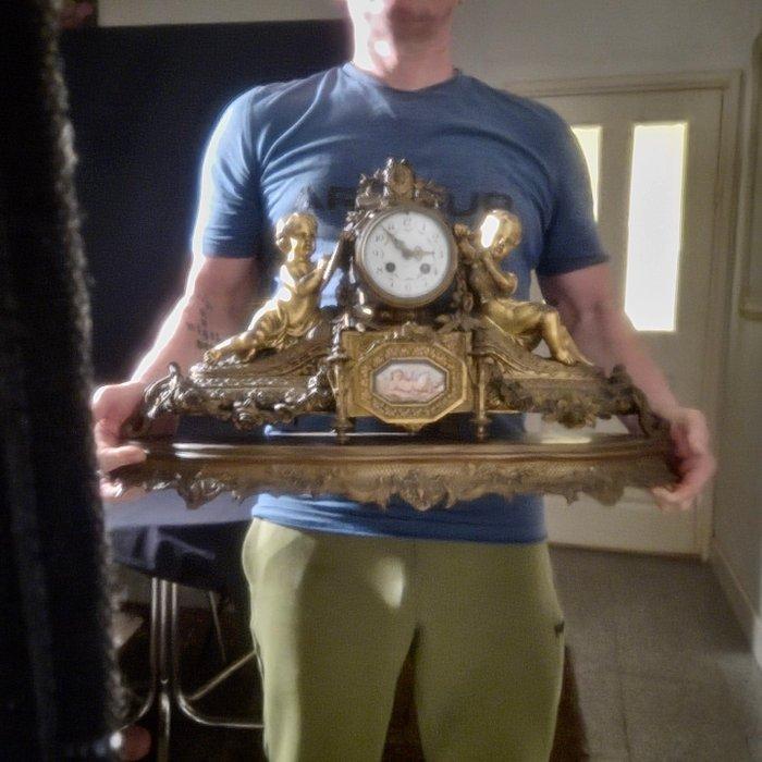 Tafelklok Lodewijk XVI-stijl Brons, Porselein - 1850-1900 -, Antiek en Kunst, Antiek | Klokken