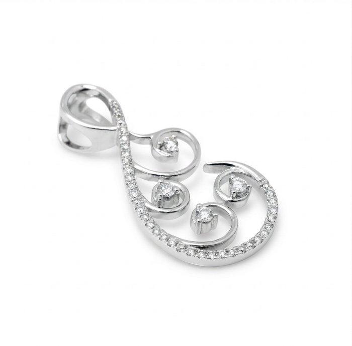 Hanger - 14 karaat Witgoud - 0.29ct. tw. Diamant, Handtassen en Accessoires, Antieke sieraden