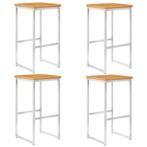 vidaXL Barstoelen 4 st massief acaciahout en roestvrij staal, Tuin en Terras, Verzenden, Nieuw