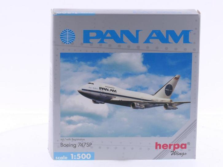 Schaal 1:500 Herpa 512244 Pan Am Boeing 747SP Clipper Ma..., Hobby en Vrije tijd, Modelbouw | Vliegtuigen en Helikopters, Gebruikt