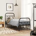 vidaXL Bedframe met hoofd- en voeteneinde metaal zwart, Huis en Inrichting, Slaapkamer | Bedden, Verzenden, Nieuw