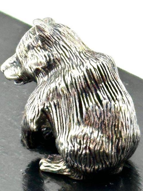 No reserve-Handgemaakte massieve zilveren miniatuur Beer -, Antiek en Kunst, Antiek | Zilver en Goud