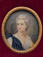 Miniatur-/Lupenmalerei einer adligen Frau im Napoleon III