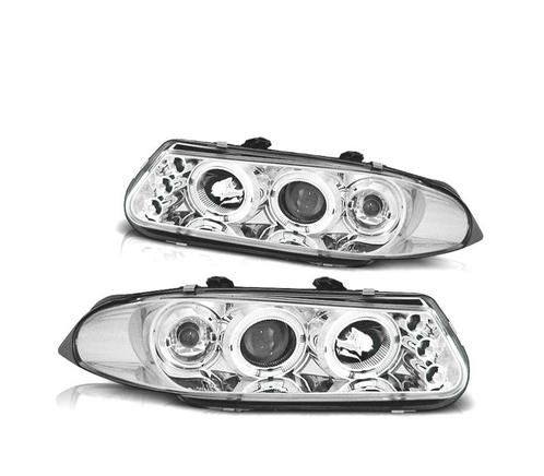 Phares Pour Rover 200 95-00 Angel Eyes Fond Chromé, Auto-onderdelen, Verlichting, Verzenden