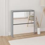 vidaXL Schoenenkast met spiegel 2-laags 63x17x67 cm grijs, Huis en Inrichting, Kasten | Schoenenkasten, Verzenden, Nieuw