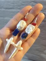 Zilver, Bloedkoraal, Blauwe Lapis Lazuli, Natuurlijke