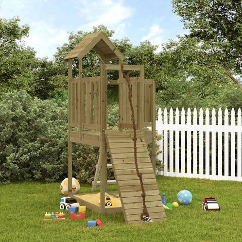 vidaXL Speelhuis met klimwand geïmpregneerd grenenhout, Kinderen en Baby's, Speelgoed | Buiten | Speeltoestellen, Nieuw, Verzenden