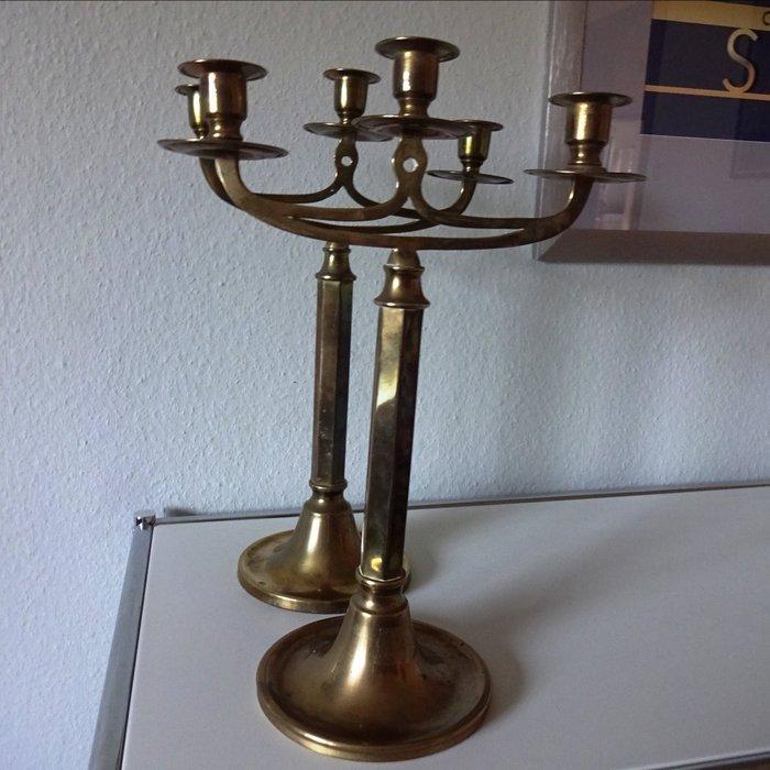 Kandelaar (2) - Messing, Antiquités & Art, Curiosités & Brocante