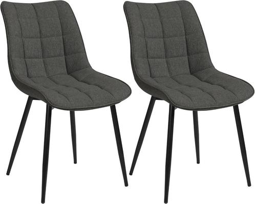 WOLTU Eetkamerstoel - set van 2 - Metalen poten - Donkergrij, Huis en Inrichting, Overige Huis en Inrichting, Verzenden