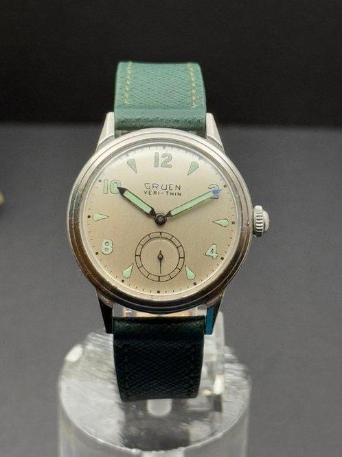 Gruen - *Veri-Thin Military Style  Bumper Automatic* -, Handtassen en Accessoires, Horloges | Heren