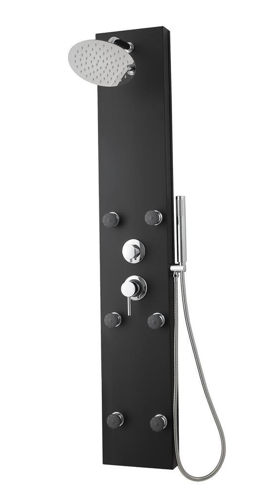 Douchepaneel Valencia Zwart Regendouche Mengkraan, Bricolage & Construction, Sanitaire, Envoi