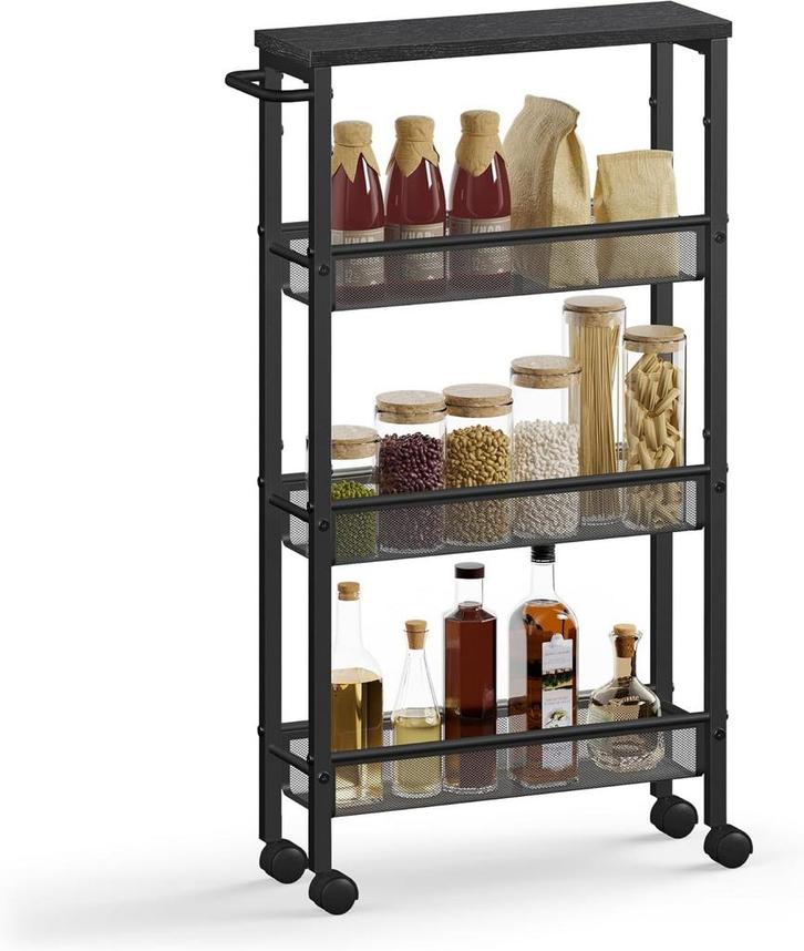 Keukentrolley - 4 niveaus - hoogte 77 cm - serveertrolley -, Huis en Inrichting, Keuken | Keukenbenodigdheden, Verzenden