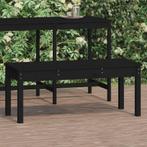 vidaXL Tuinbank 109x44x45 cm massief grenenhout zwart, Verzenden, Nieuw