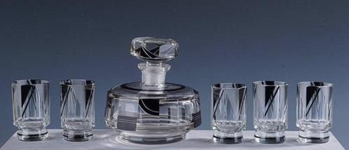 Karl Palda - Karaf (6) - Art-deco likeur set • 1930s - Glas, Antiek en Kunst, Kunst | Designobjecten