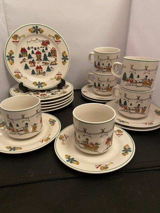 Eetservies (18) - Porselein - Kerst servies ontbijt, Antiek en Kunst, Antiek | Meubels | Tafels