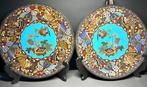 ANTIEK PAAR JAPANSE CLOISONNE BORDEN, Ø 30CM, MEIJI PERIODE, Antiek en Kunst