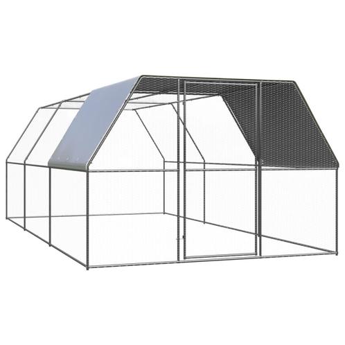 vidaXL Kippenhok 3x6x2 m gegalvaniseerd staal, Dieren en Toebehoren, Knaagdieren en Konijnen | Hokken en Kooien, Nieuw, Verzenden